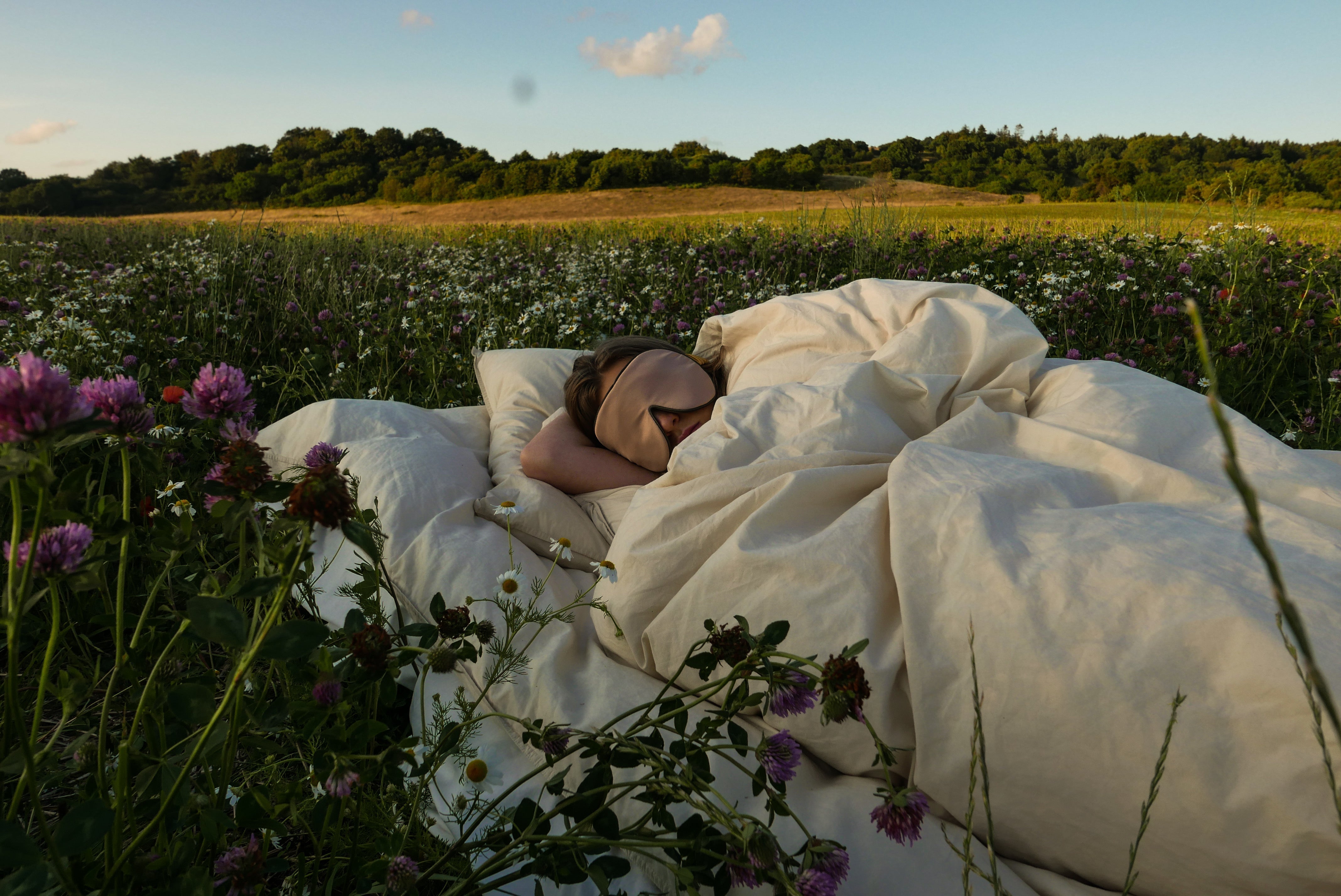 Sleeping outdoors beneath the stars in peaceful nature