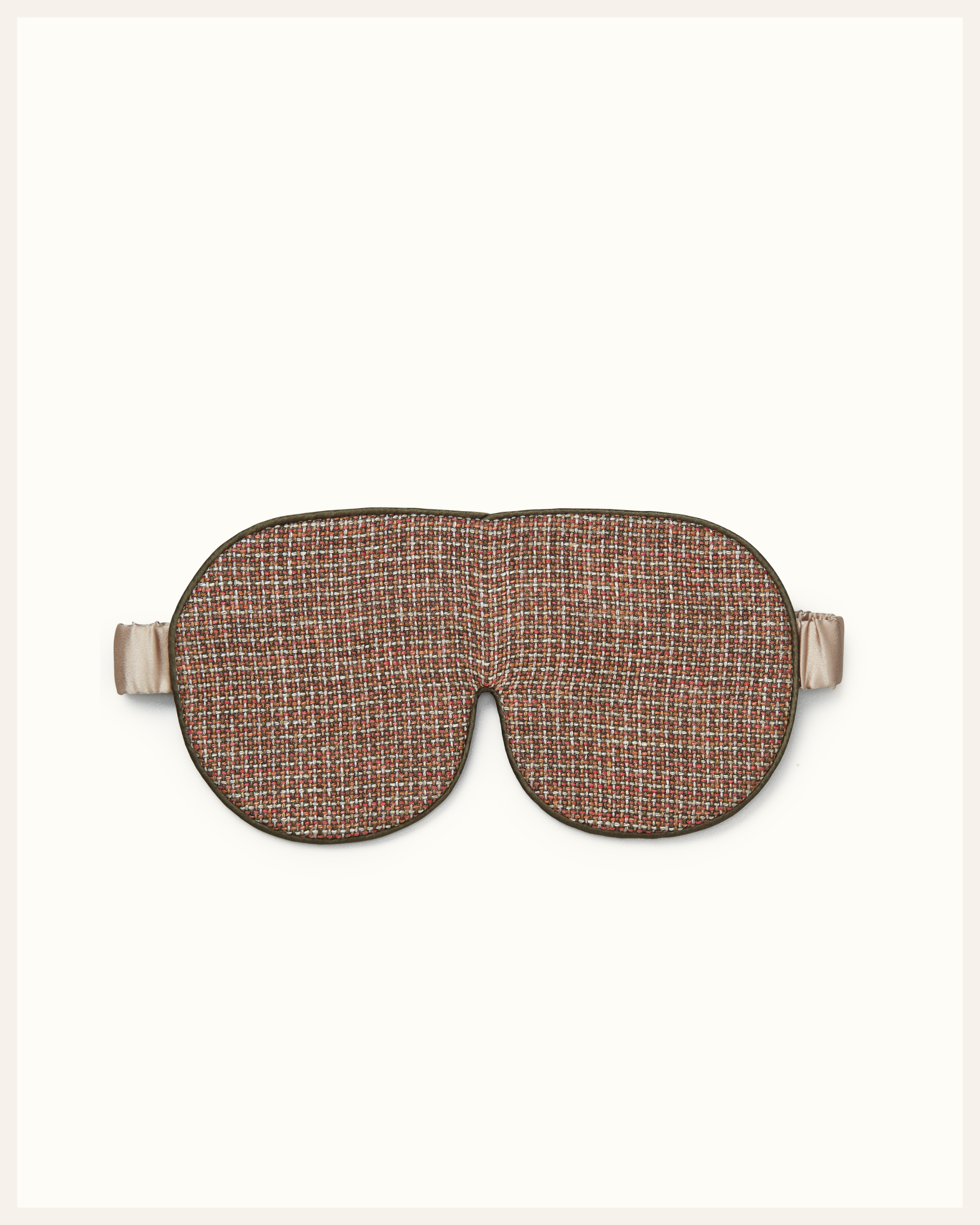 The Beauty Sleeper Crudwell sleep mask front detail — limited edition surplus fabric, reduces waste