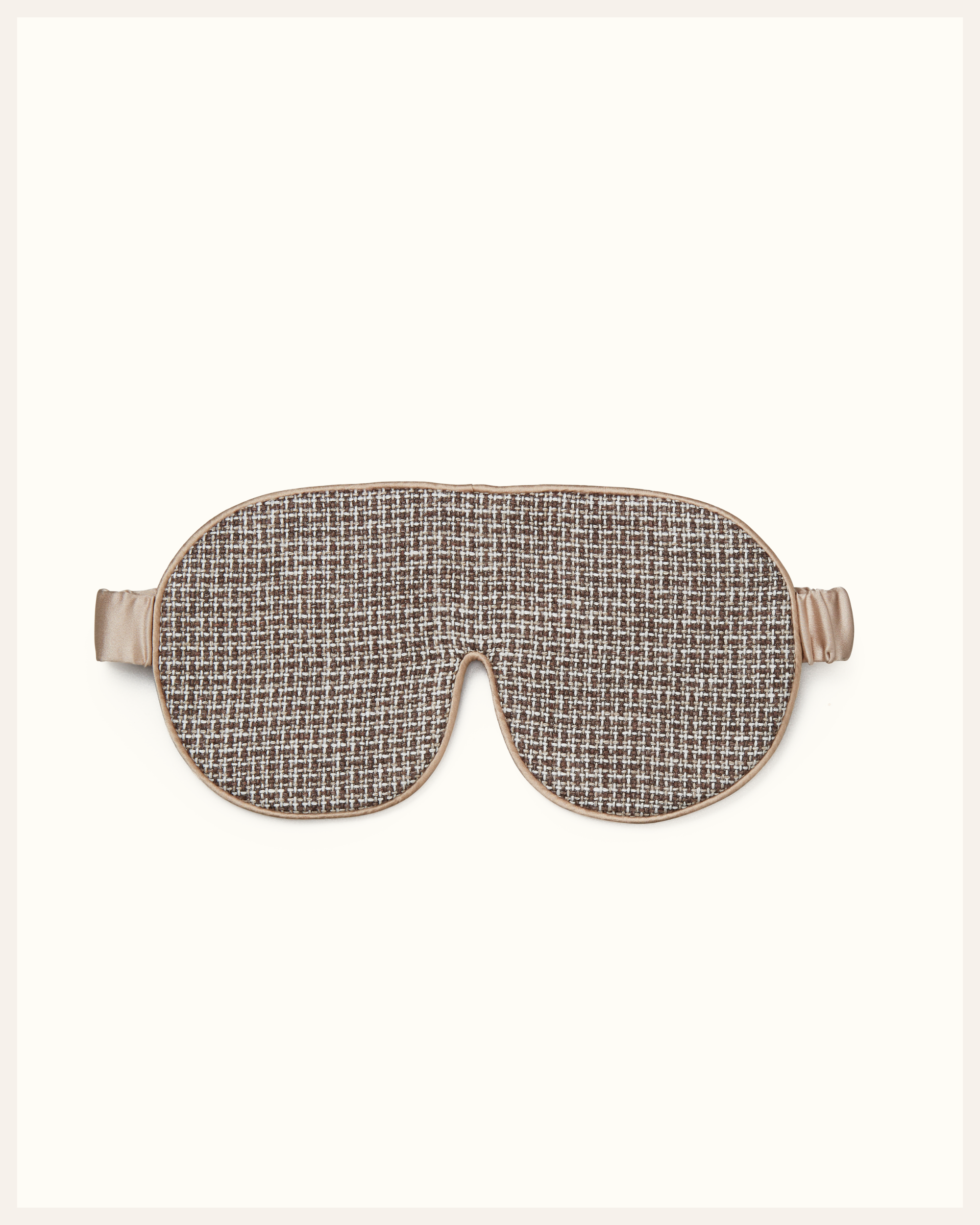 The Beauty Sleeper Cap Ferrat sleep mask front detail — limited edition surplus fabric, reduces waste