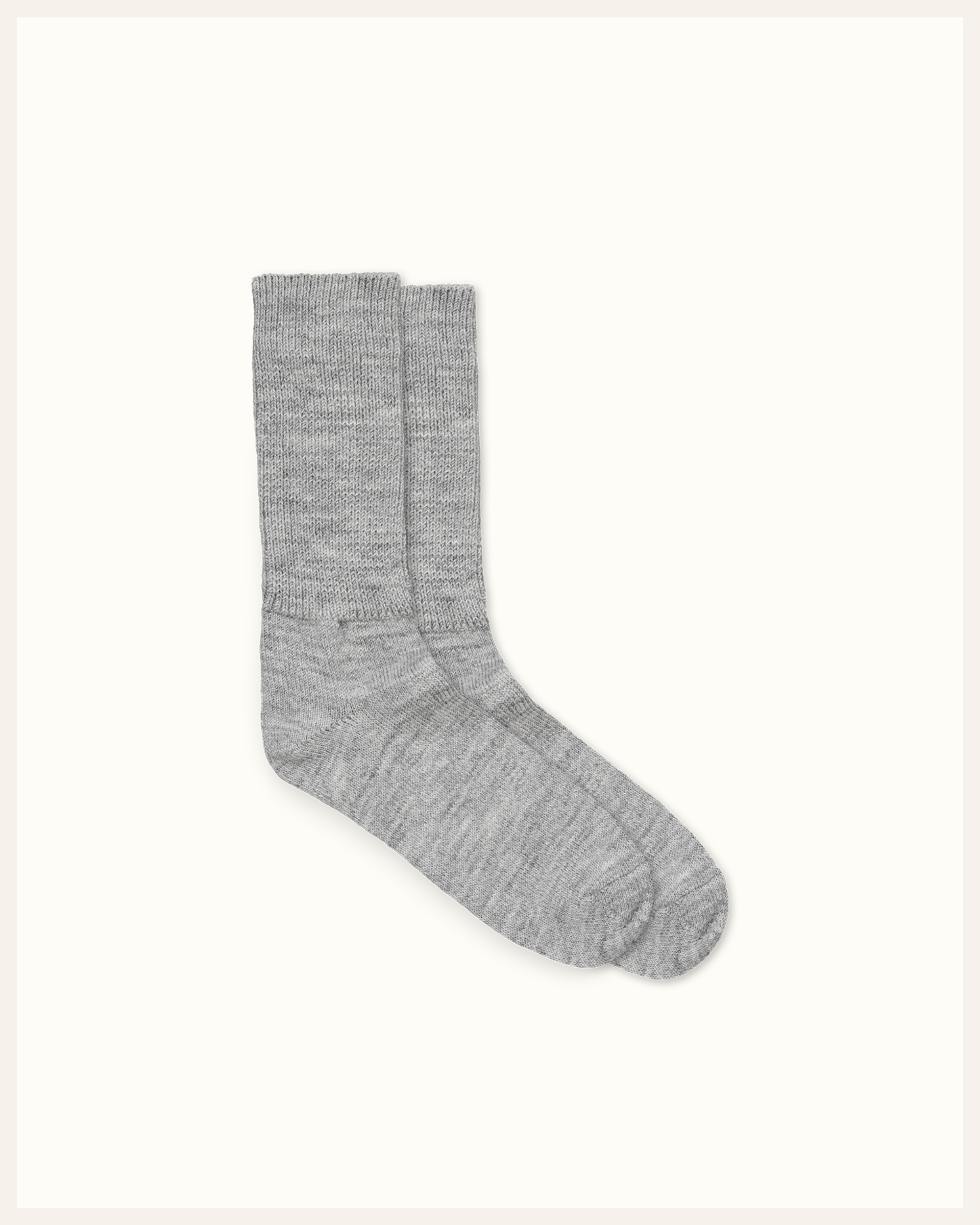 The Beauty Sleeper Grey Horizon alpaca bed socks close-up — biodegradable and naturally temperature-regulating
