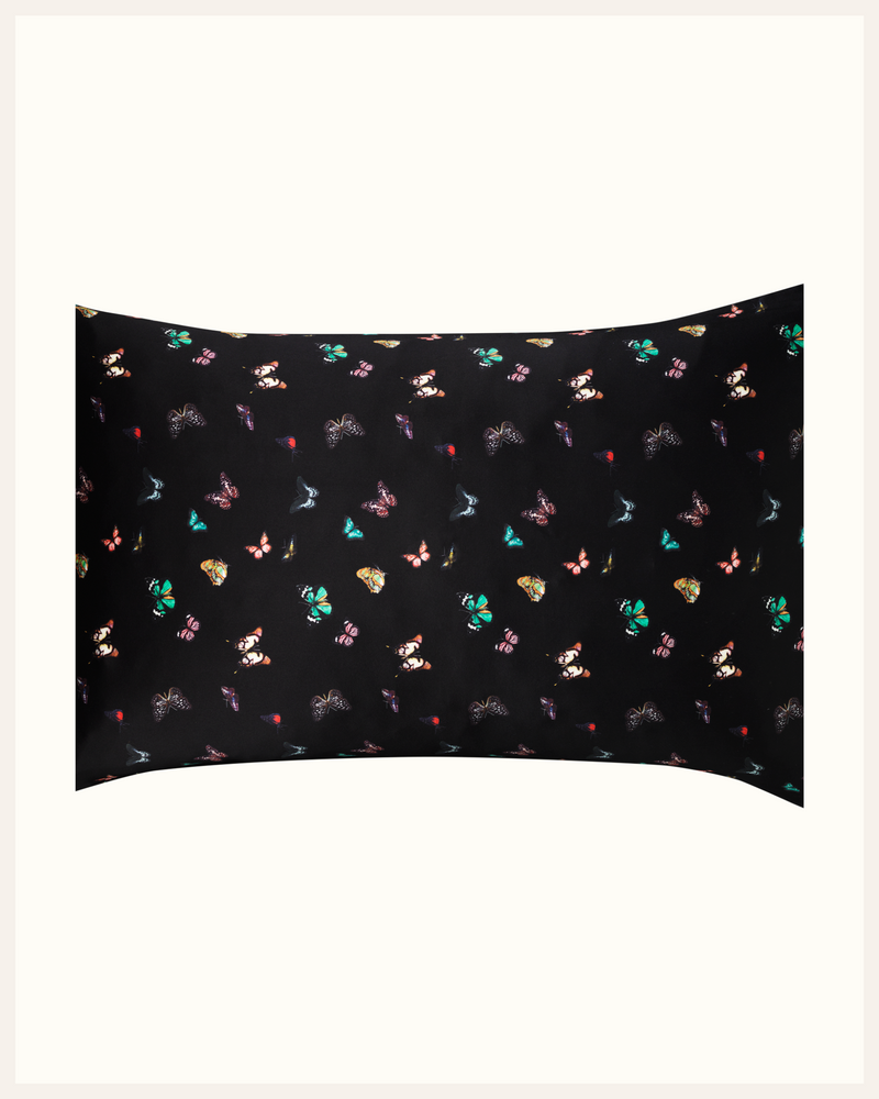 silk pillowcase 50x75 cm | columba Black