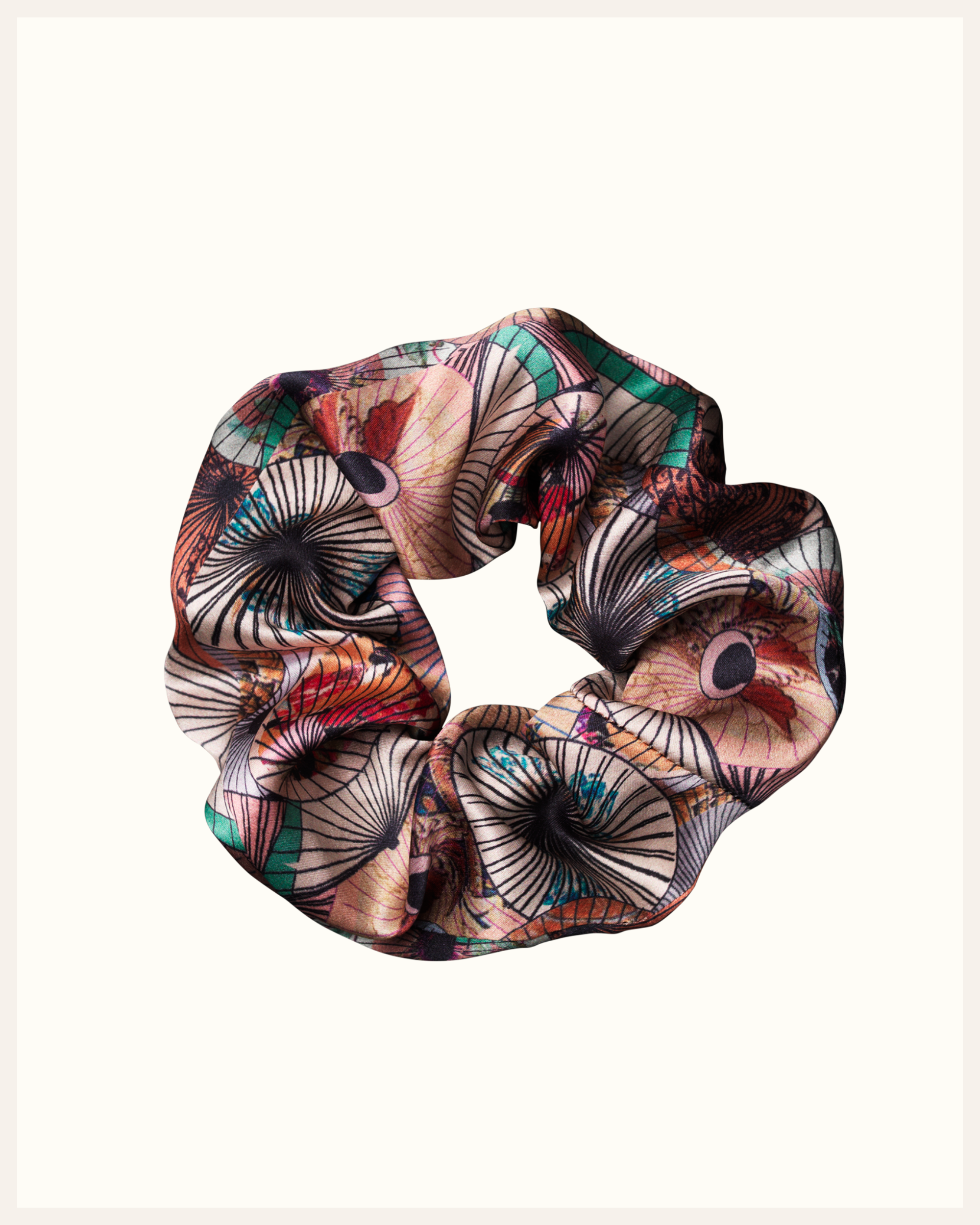 The Beauty Sleeper 100% Mulberry silk hair scrunchie in Dorado Soft Pastels — reduces friction and protects hair overnight