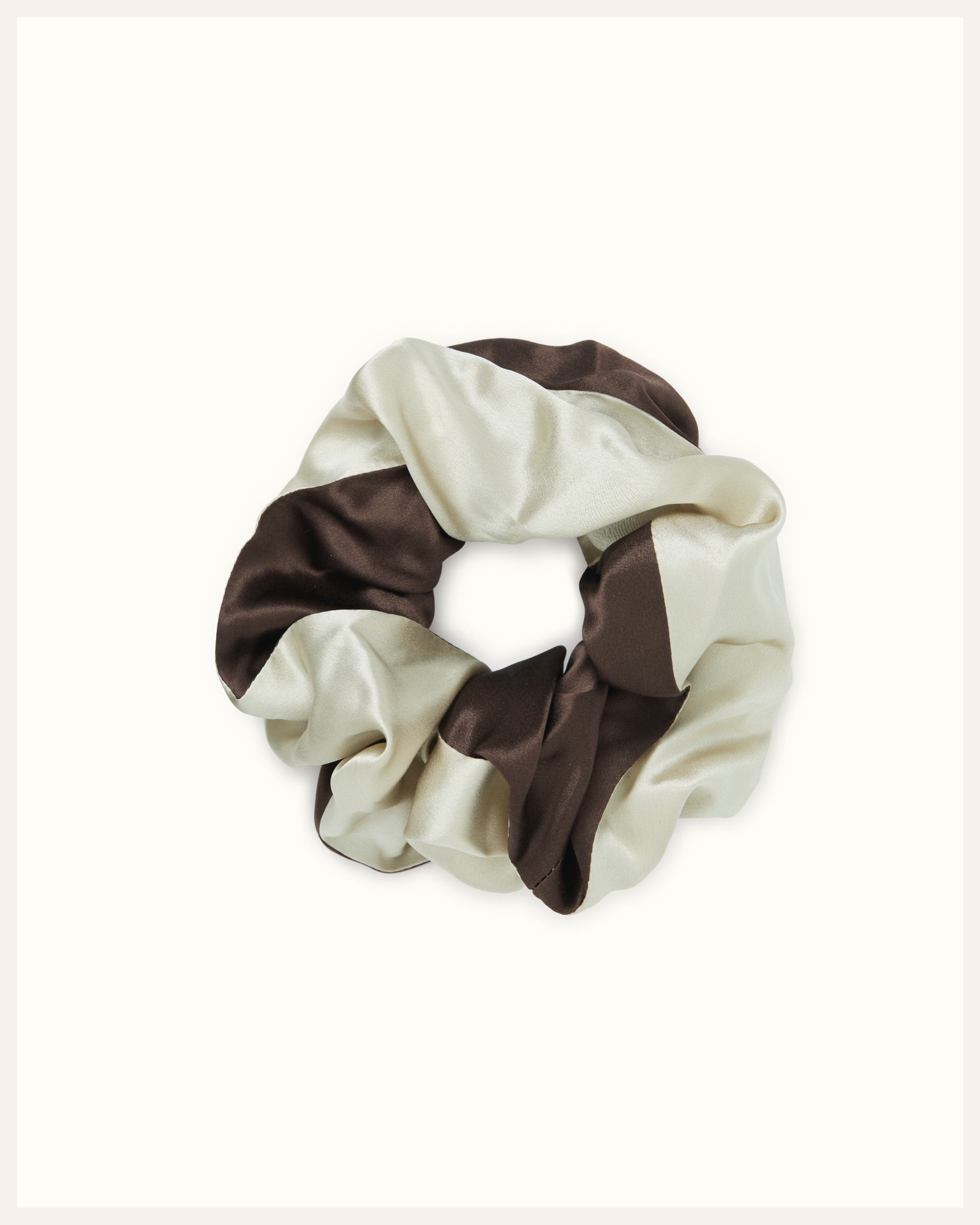The Beauty Sleeper Sand silk scrunchie large detail — made from sleep mask offcuts, zero waste