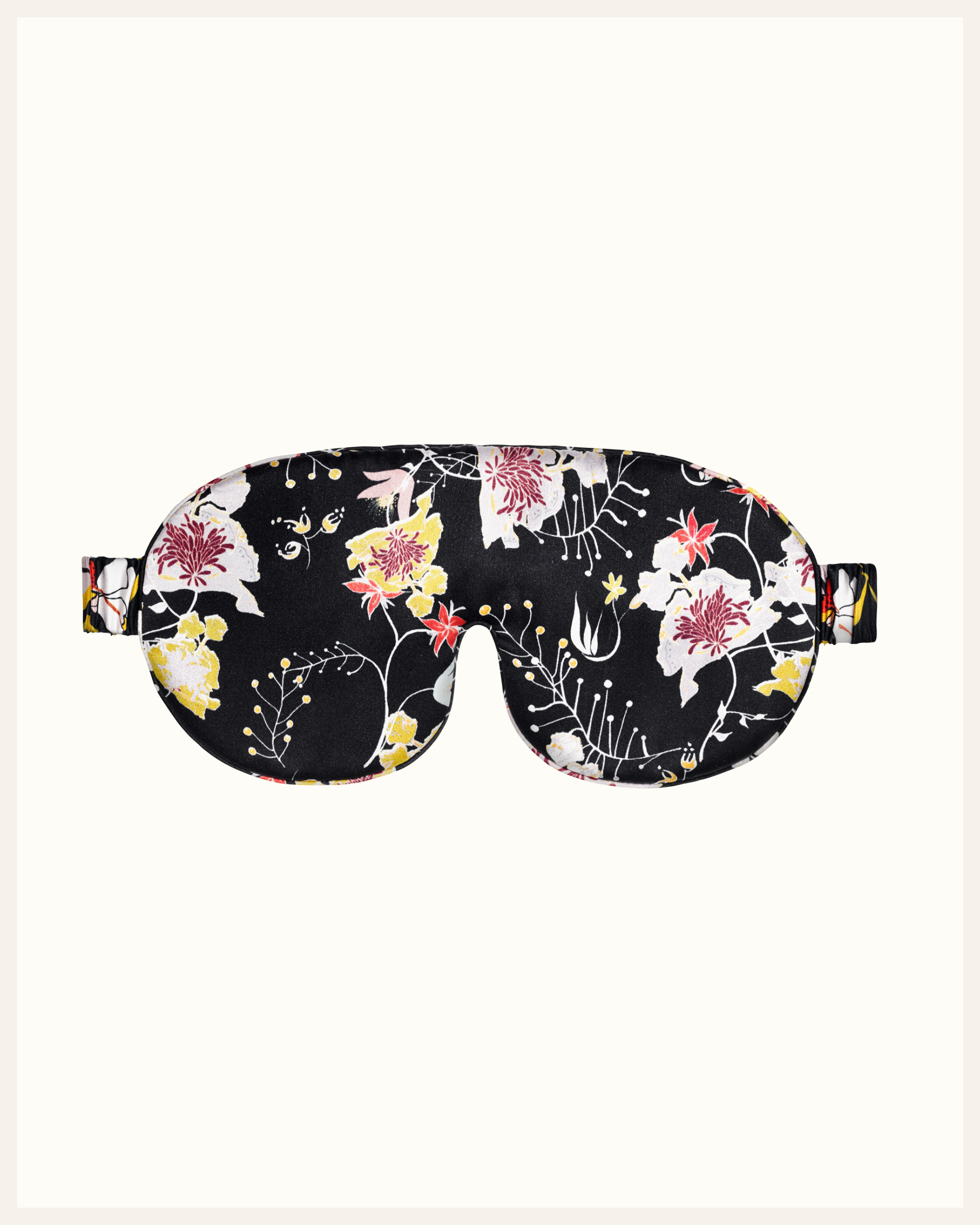 The Beauty Sleeper 100% Mulberry silk sleep mask in Cassiopeia Black — blocks light for deep, restorative sleep