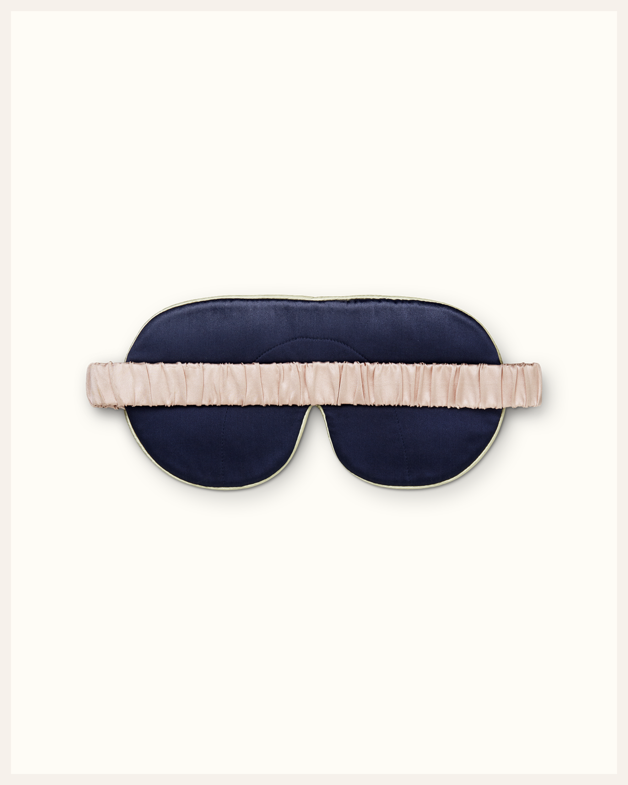 The Beauty Sleeper Forest Floor silk sleep mask back view — wide silk strap protects hair overnight