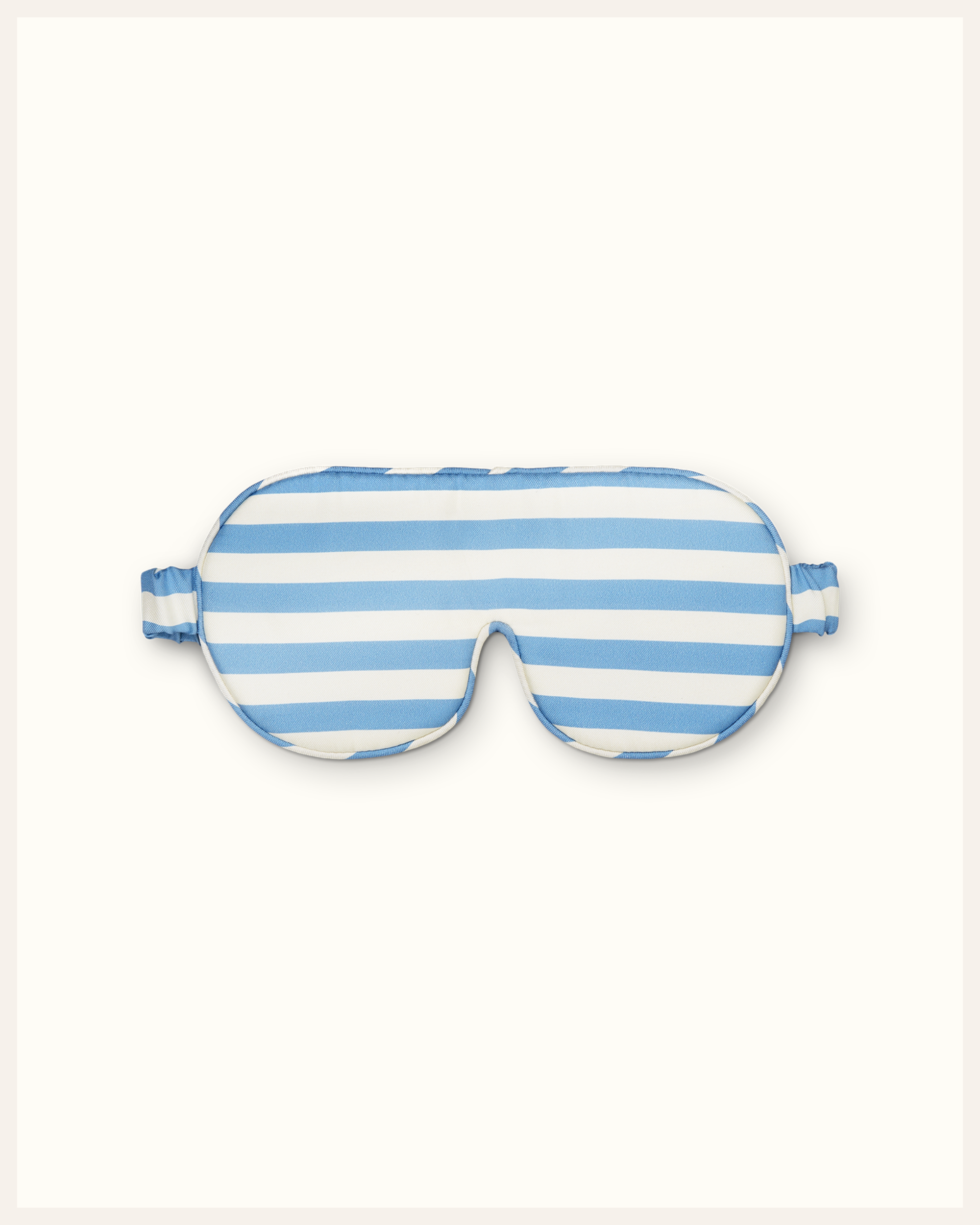 The Beauty Sleeper silk sleep mask Pisces Blue Ivory Stripe — Holly Golightly collaboration, 100% Mulberry silk