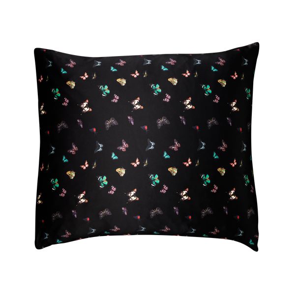 silk pillowcase 60x63 cm | columba Black
